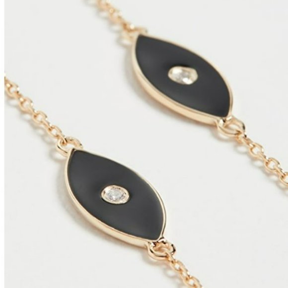 Enamel Trio Diamond Evil Eye Bracelet - Picture 2 of 5